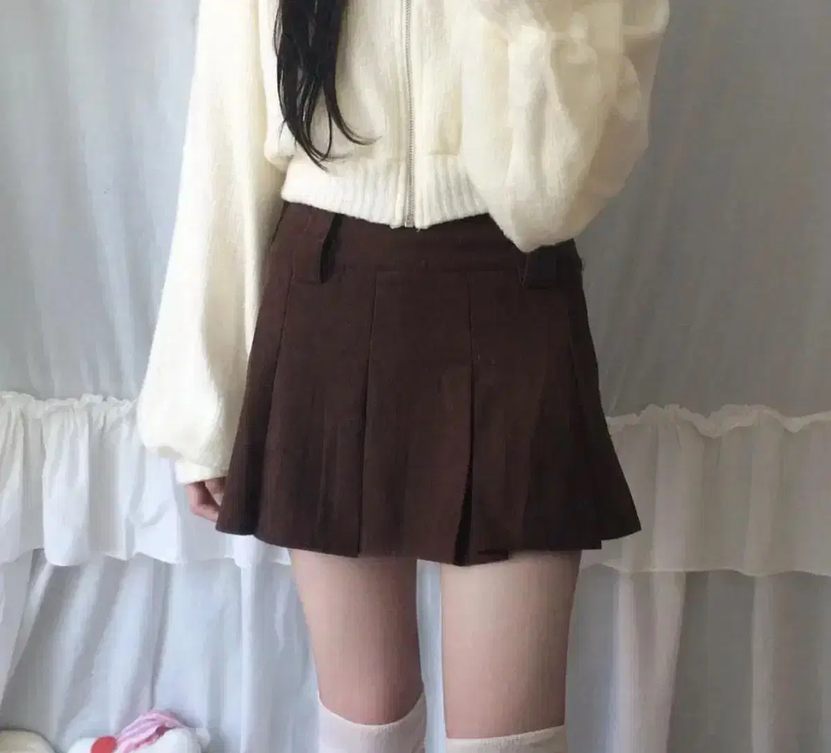 snug skirt 스너그 베어 골덴 브라운 스커트 라떼갸루 빈티지